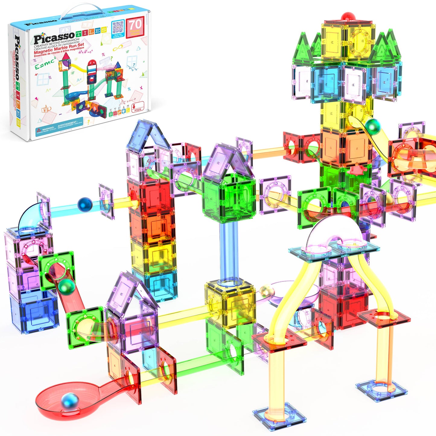 PicassoTiles Magnetic Marble Run Set