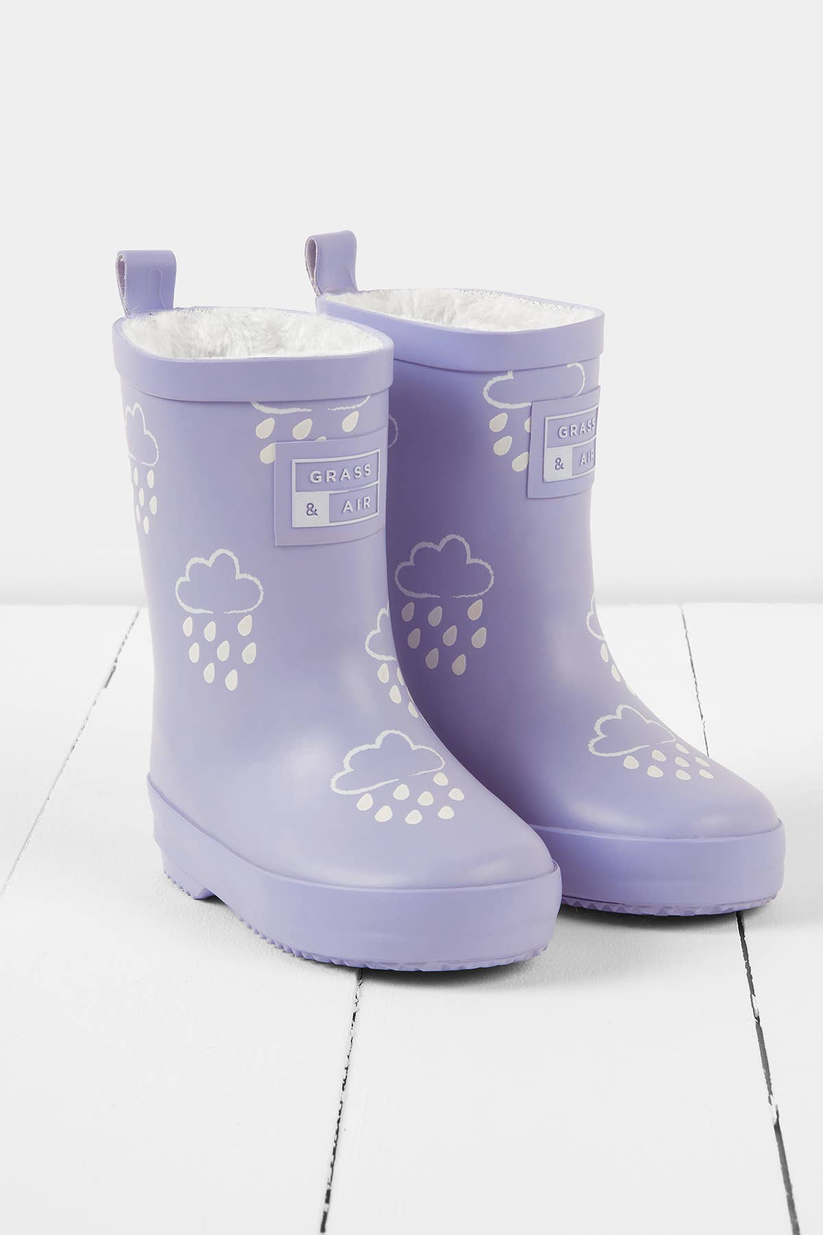 Grass & Air - Purple Thistle Colour-Changing Kids Wellies