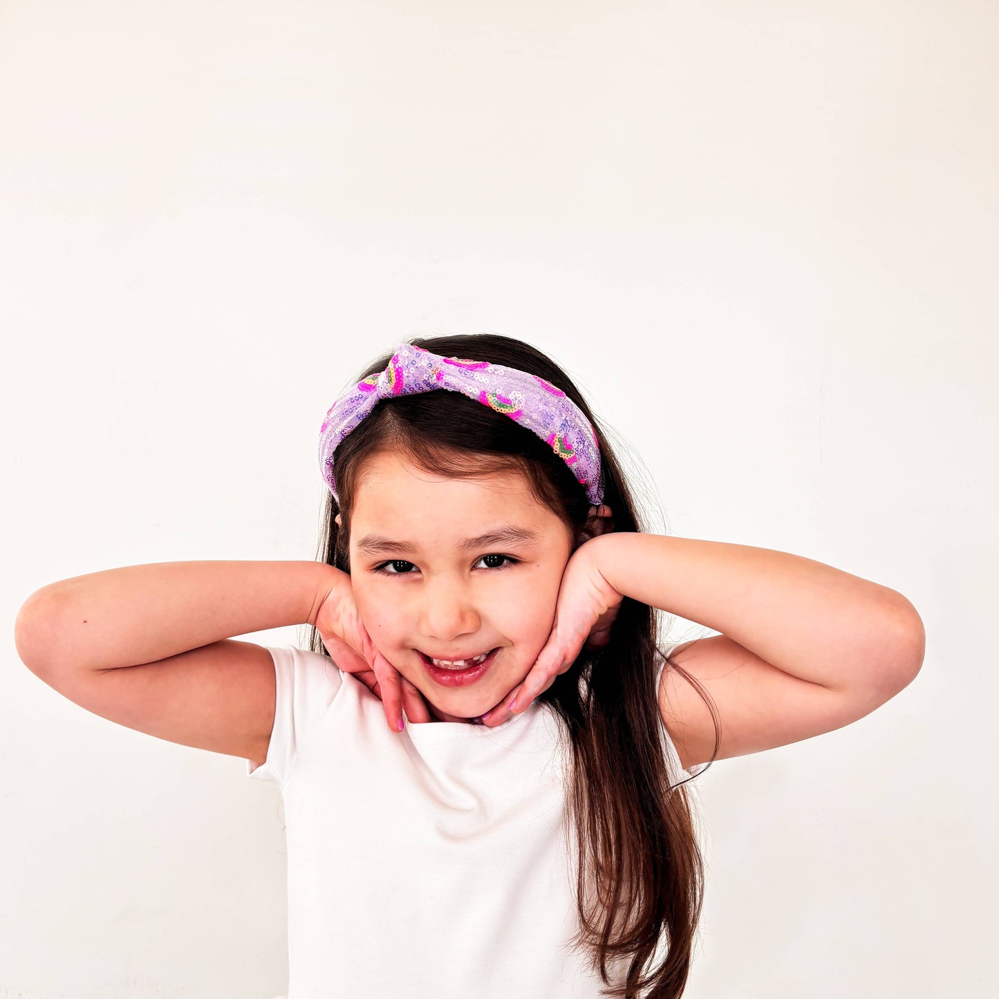 Frog Sac Kids Sequin Knot Headband, Rainbow
