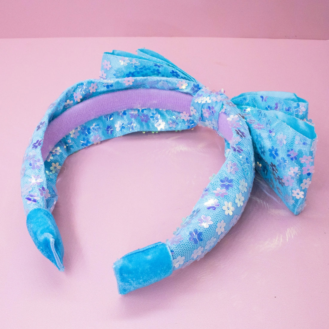 Frog Sac - Big Bow Headband - Double Layer Sequin