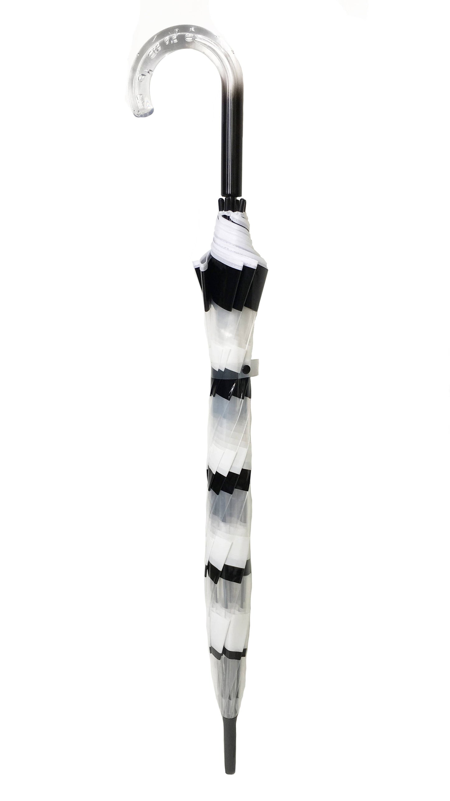 SMATI - Long Transparent Umbrella Black & White Stripe
