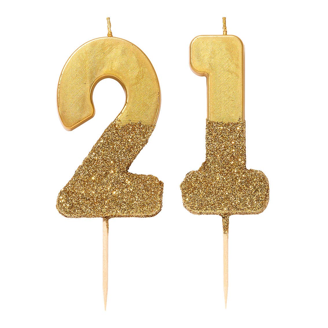 Talking Tables USA - Gold Glitter Birthday Number Candles | 0-9