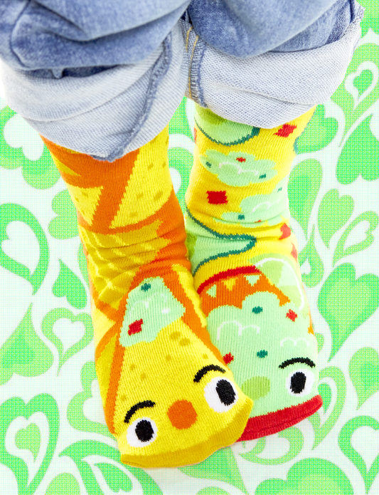 Pals Socks - Chips & Guac Mismatched Non-Slip Kids Socks