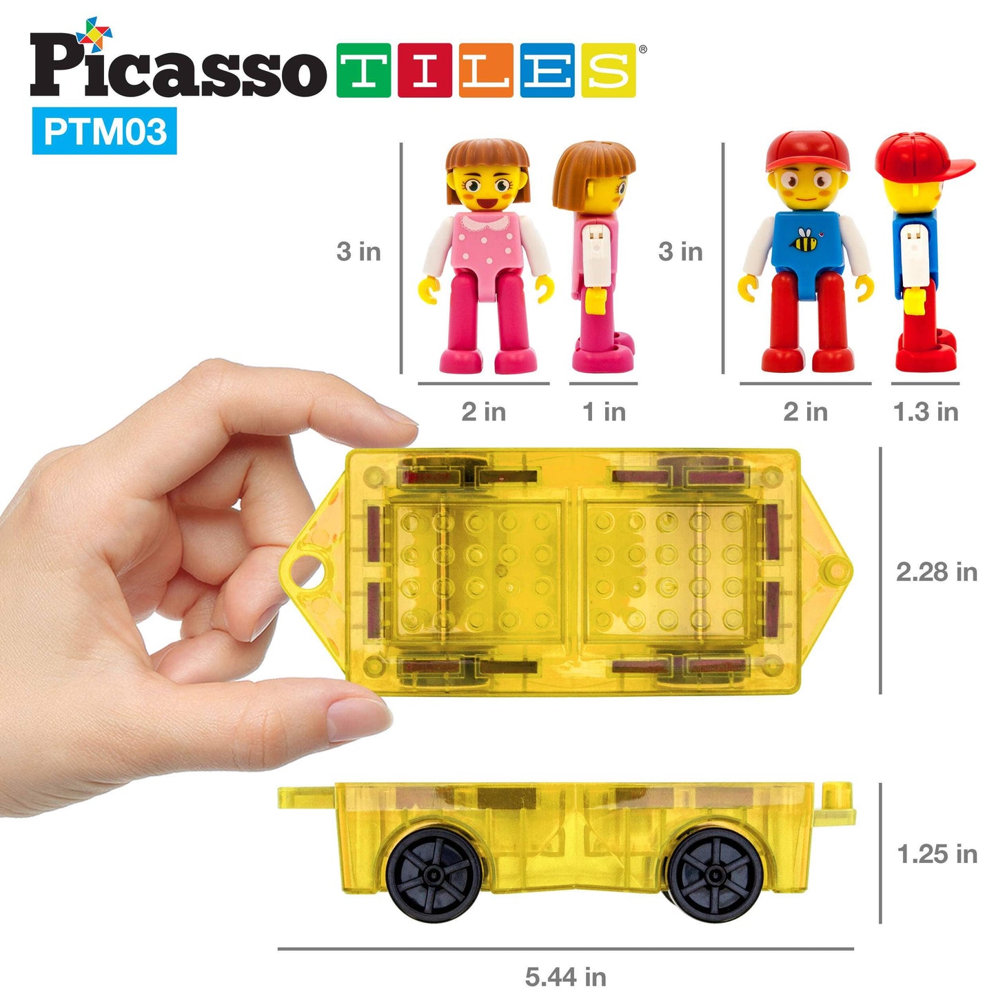 PicassoTiles 3pk Travel Size Magnetic Tile Building Set