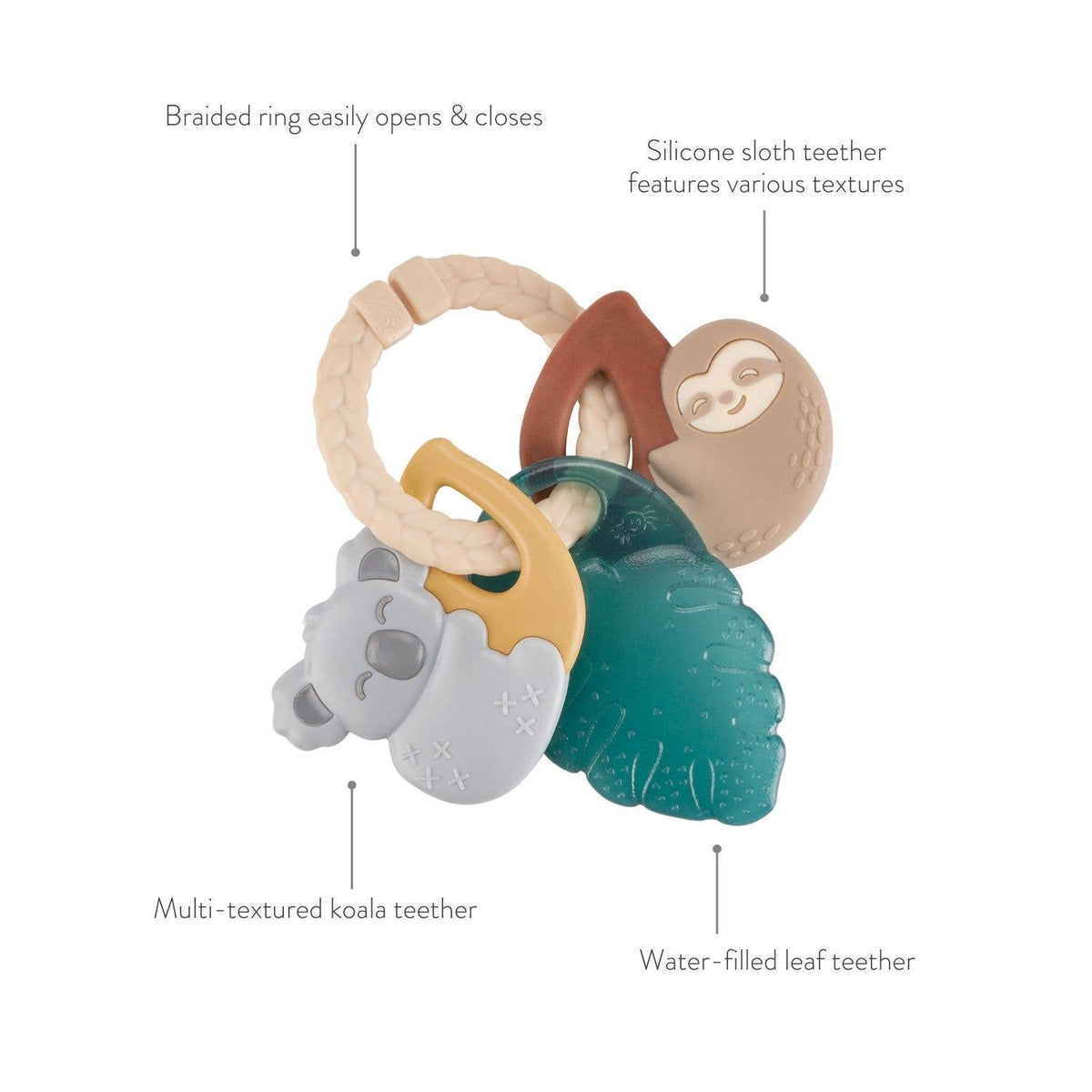Itzy Ritzy Canada - Tropical Itzy Keys Texture Ring With Teether + Rattle
