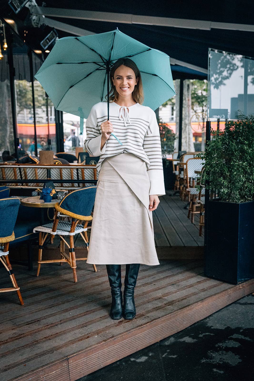 SMATI - Eco-friendly Compact Automatic Celadon Umbrella