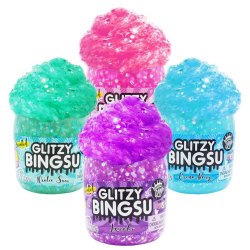COMPOUND KINGS - GLITZY BINGSU FLUFFY SLIME - 3.25" JAR - ASST