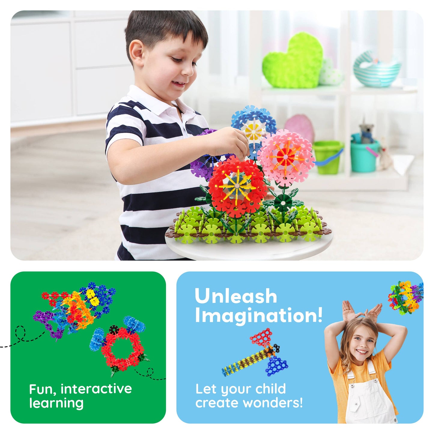 PicassoTiles 600pc Building Interlocking Chips
