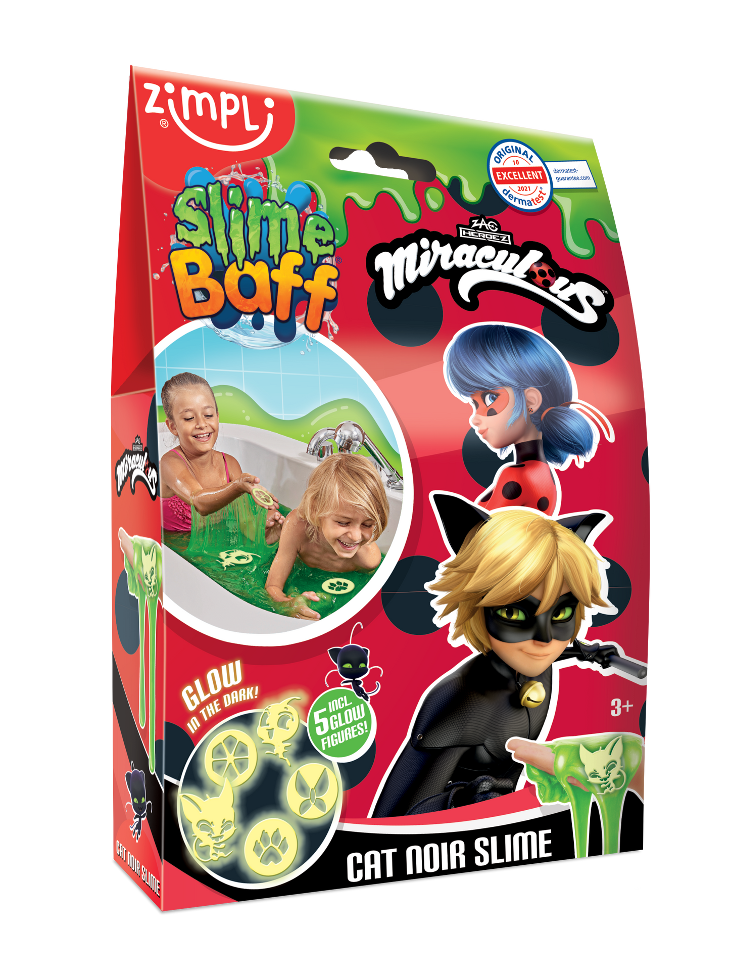 Zimpli Kids - Miraculous Slime Baff with GID figures - Green & Aqua