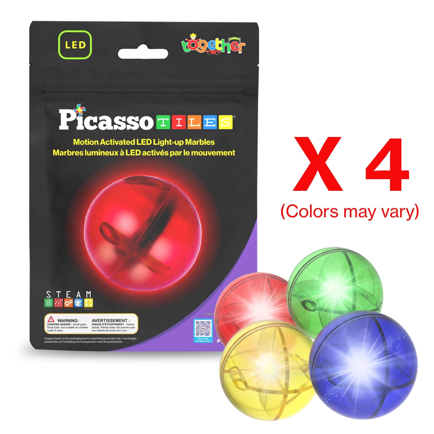 PicassoTiles Light Up Marbles