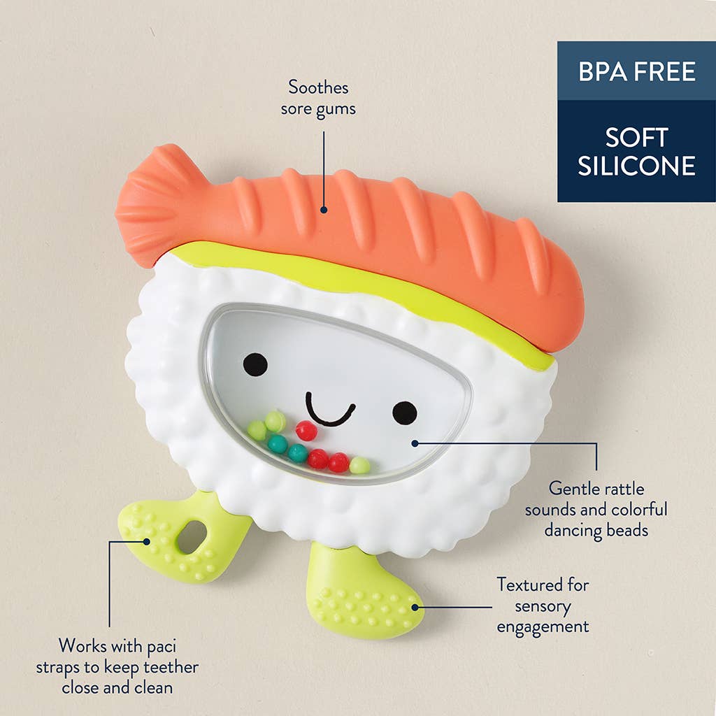 Itzy Ritzy - Sweetie Shake Plus™ - Teething + Rattle Toy: Sushi
