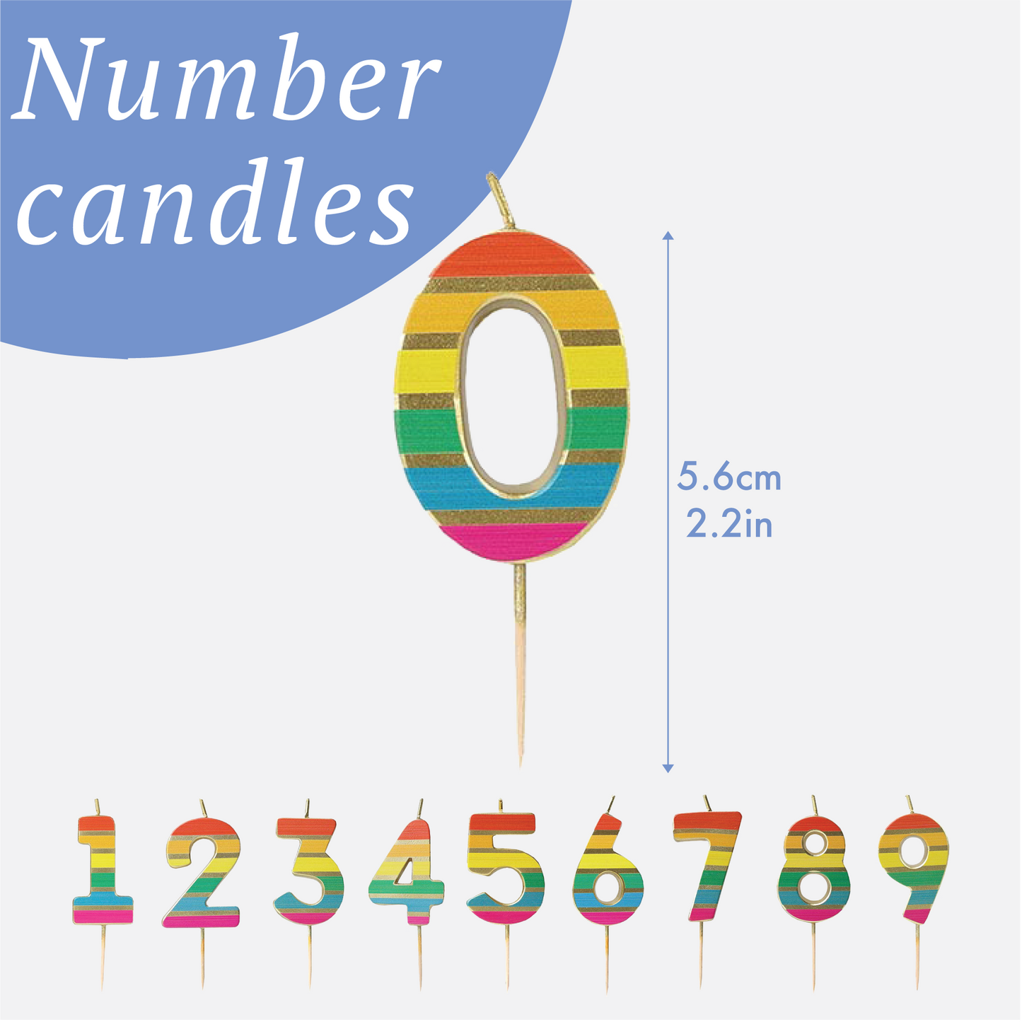 Talking Tables USA - Rainbow Number Candle Set | 0-9