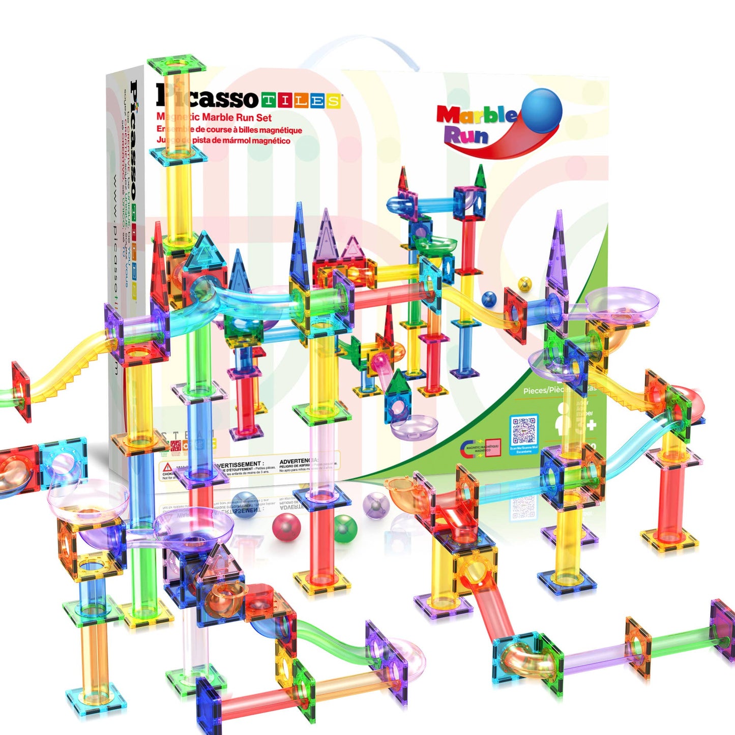 PicassoTiles Magnetic Marble Run Set