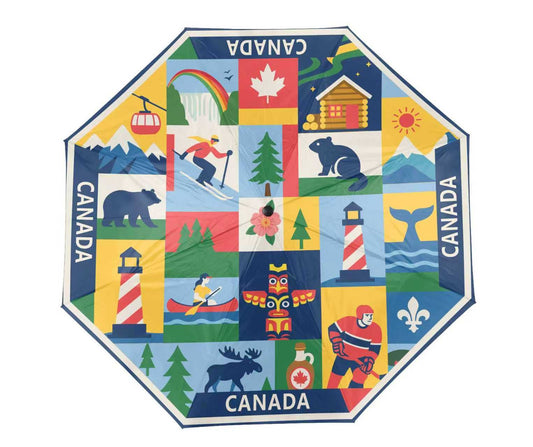 Canada Heritage Icon Folding Umbrella UV Sun and Rain