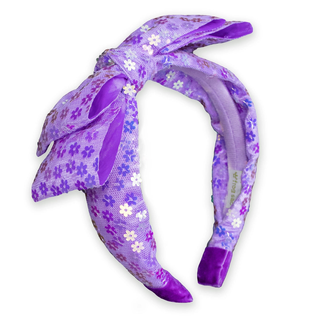 Frog Sac - Big Bow Headband - Double Layer Sequin