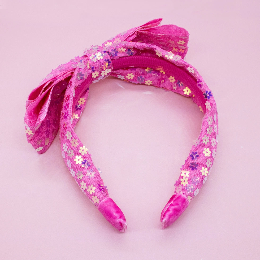 Frog Sac - Big Bow Headband - Double Layer Sequin