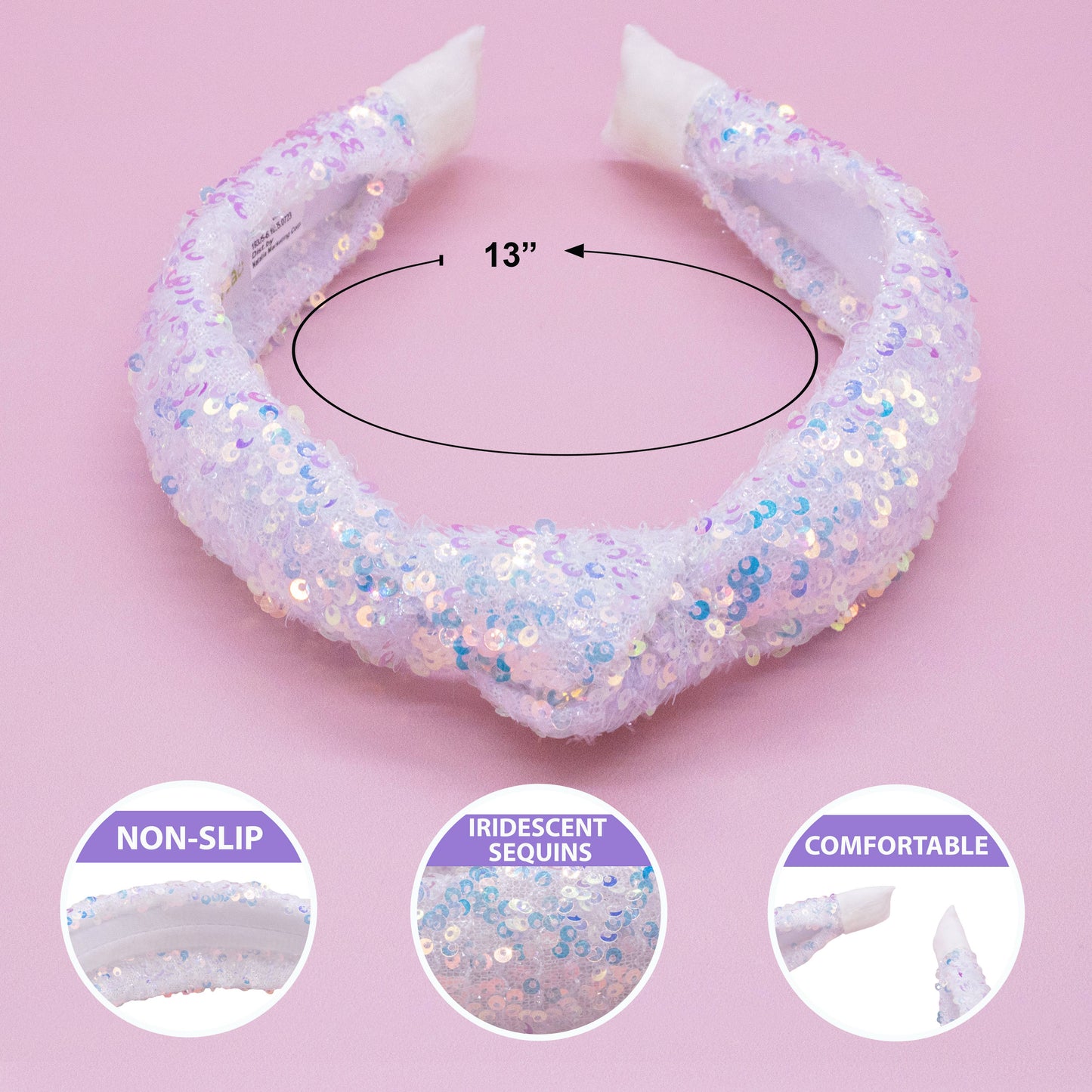 Frog Sac - Kids Knot Headband - Sequin Knotted Hair Band Accessories