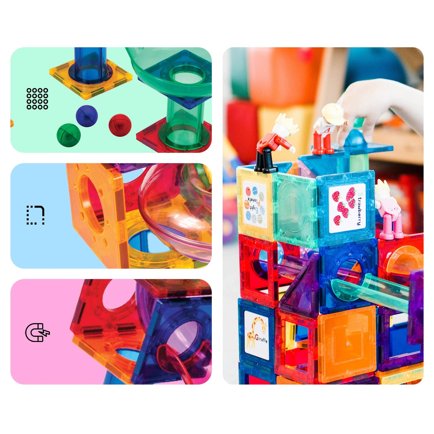PicassoTiles Magnetic Marble Run Set