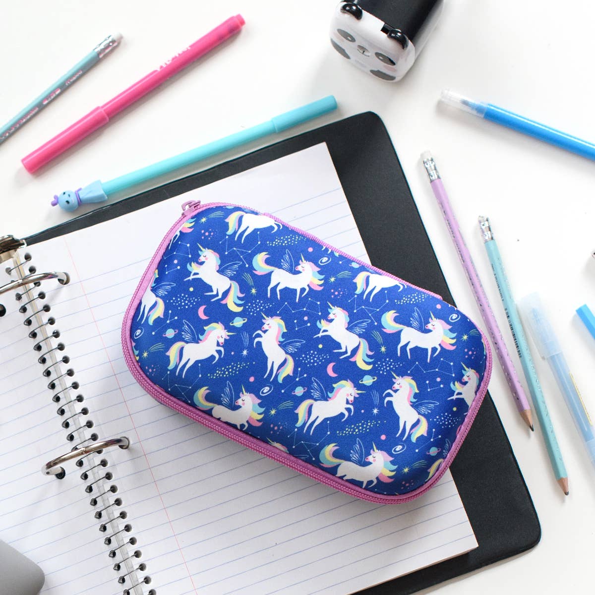 ZIPIT - ZIPIT Colorz Storage Box, Pencil Box, Blue Unicorns