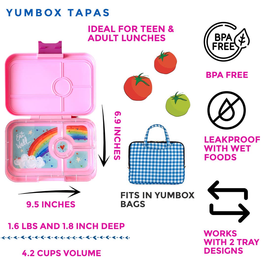 Yumbox - Leakproof Yumbox Tapas Capri Pink - 4 Compartment - Rainbow