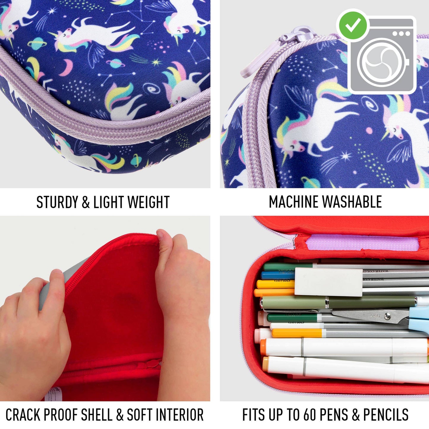 ZIPIT - ZIPIT Colorz Storage Box, Pencil Box, Blue Unicorns