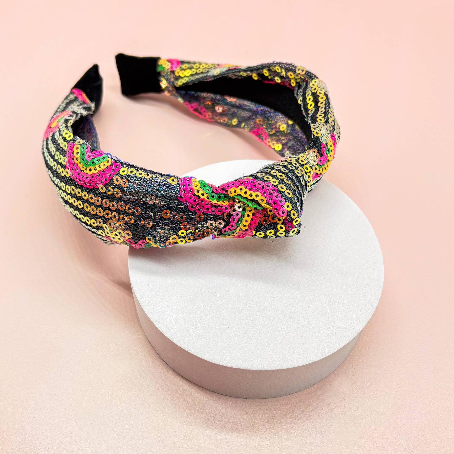 Frog Sac Kids Sequin Knot Headband, Rainbow