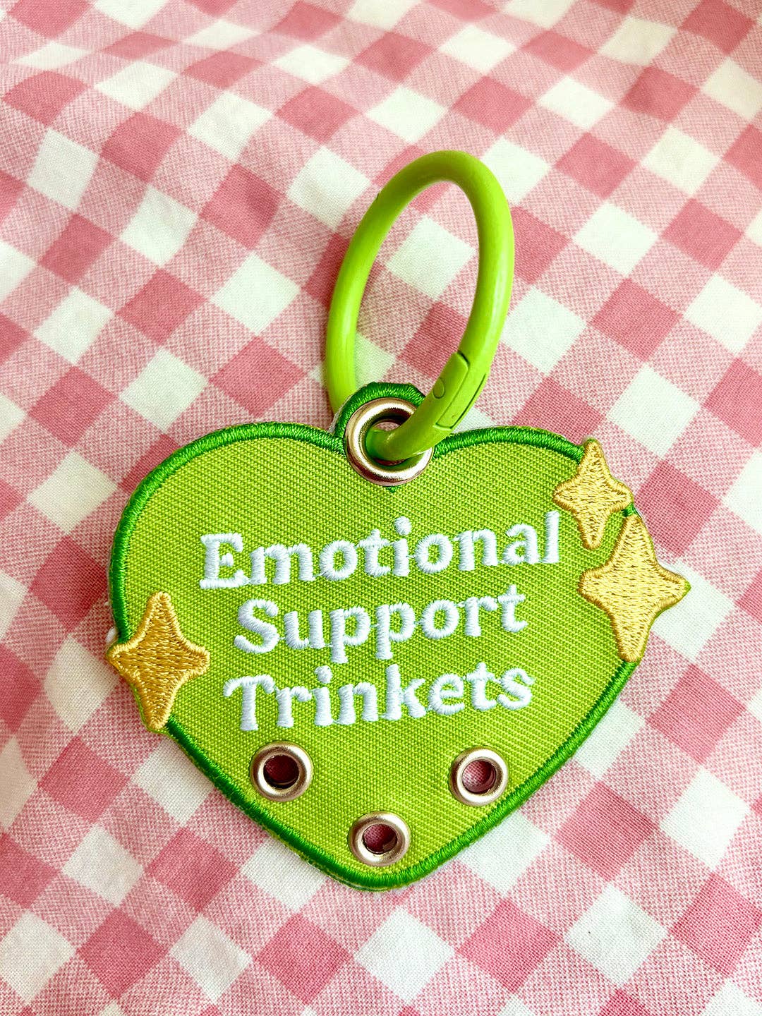 Maobabie - Emotional Support Trinkets Heart Embroidered Keychain