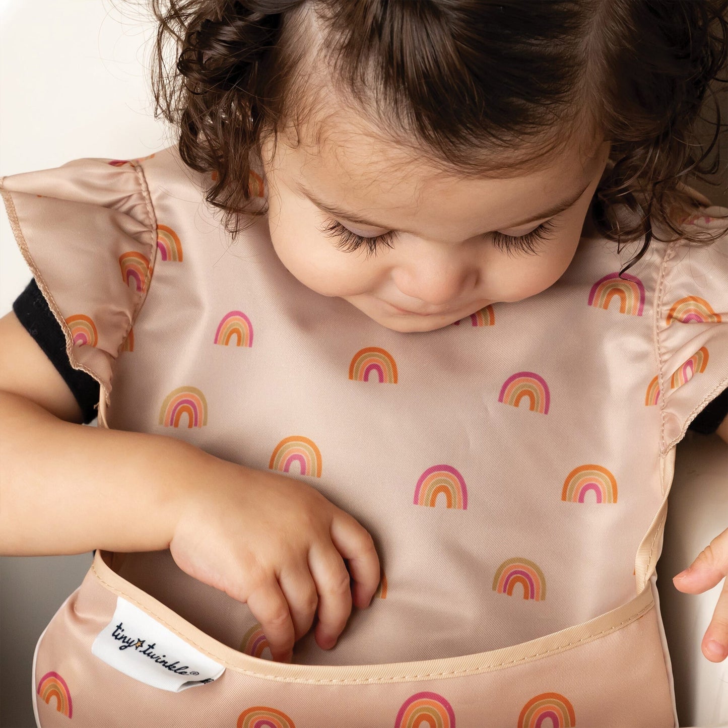 TINY TWINKLE - Mess-proof Ruffle Easy Bib - Boho Rainbow (6 - 24 Months)