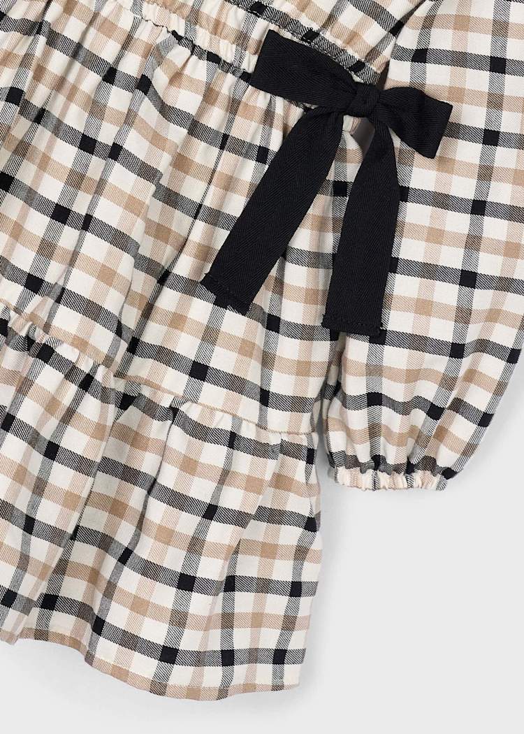 Mayoral Girl's Plaid Dress with Bow Details