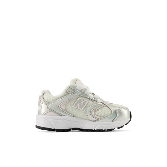 New Balance 408 Toddler Bungee Lace Sneaker Light Silver Metallic