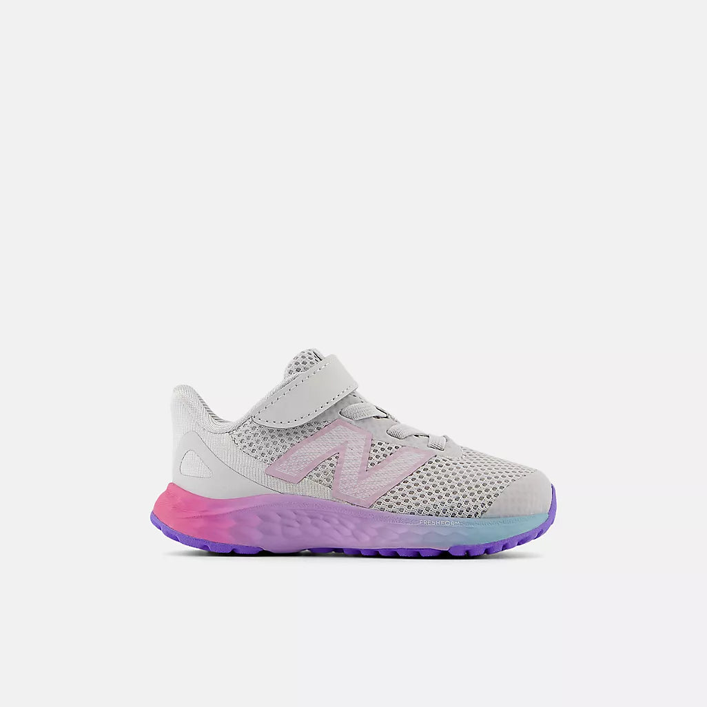 New Balance Fresh Foam Arishi v4 Running Shoes – Bungee Lace with Top Strap - Toddler - Grey Matter
