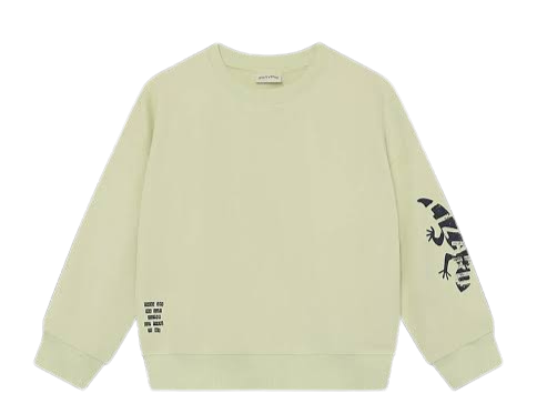 Minymo - Green Pullover Sweatshirt with Lizard Arm Detail