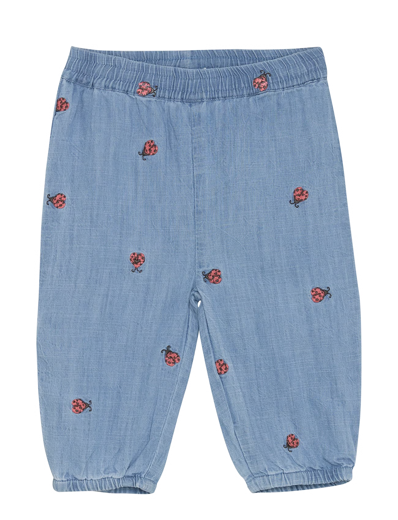 Minymo - Infant Lined Denim Pants with Embroidered Ladybugs