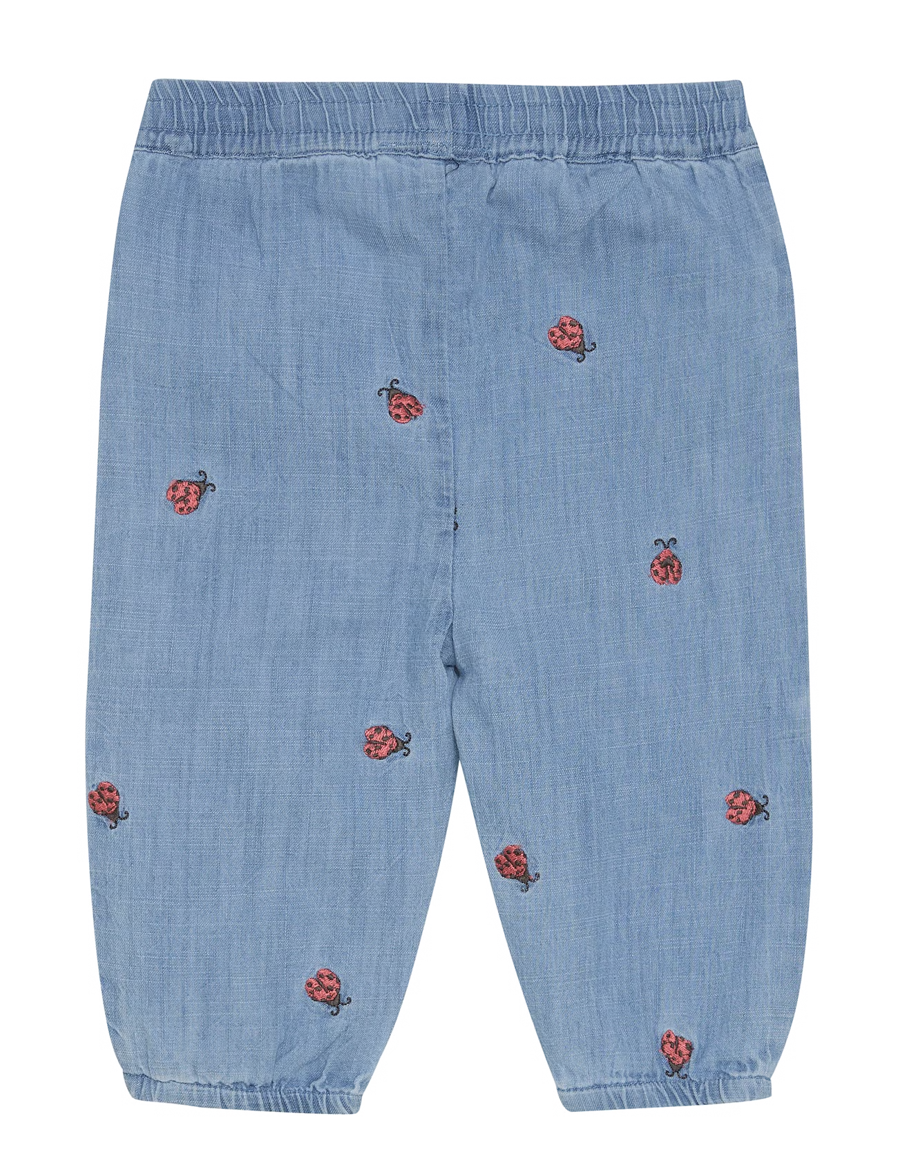 Minymo - Infant Lined Denim Pants with Embroidered Ladybugs