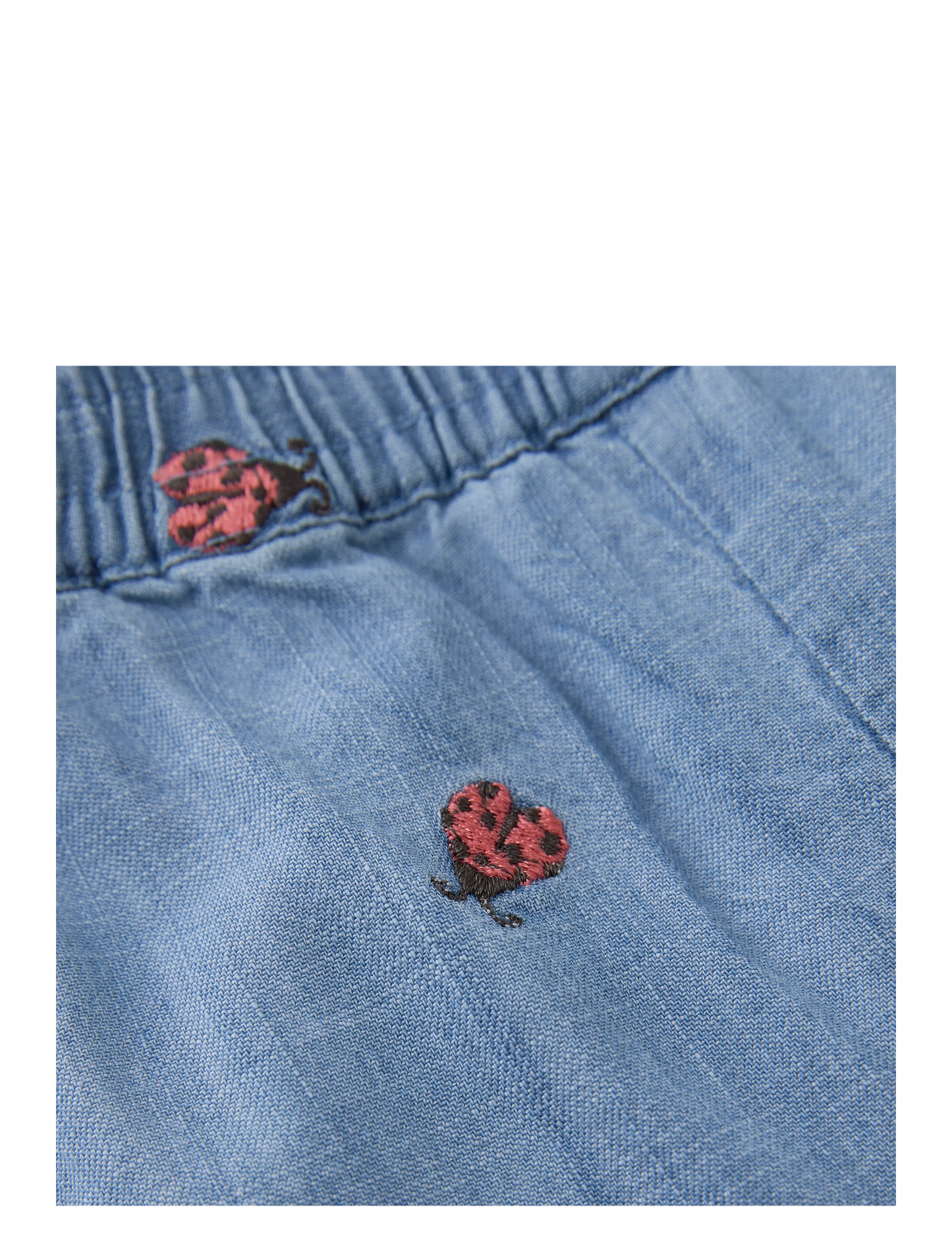 Minymo - Infant Lined Denim Pants with Embroidered Ladybugs