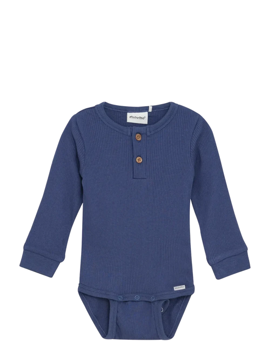 Minymo - Long Sleeve Ribbed Bodysuit - 3M