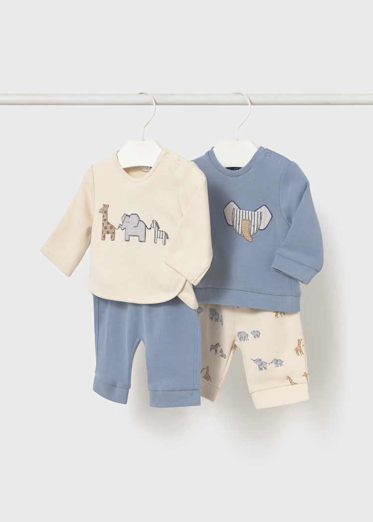 Mayoral Baby 4 piece Safari Animals Sweatshirt & Pants Set