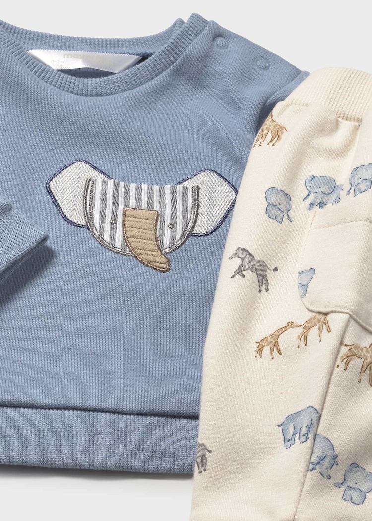 Mayoral Baby 4 piece Safari Animals Sweatshirt & Pants Set