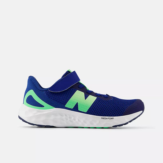 New Balance - Fresh Foam Arishi v4 Running Shoes - Bungee Lace with Top Strap - Little Kid - Galaxy Blue