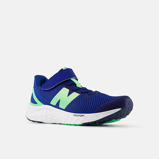New Balance - Fresh Foam Arishi v4 Running Shoes - Bungee Lace with Top Strap - Little Kid - Galaxy Blue
