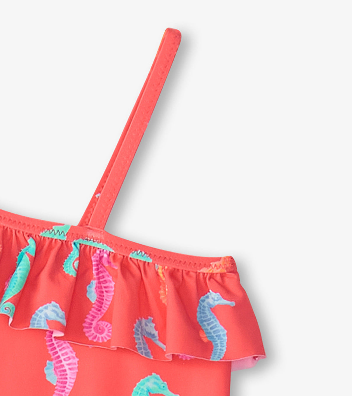 Hatley - Painted Sea Horses Ruffle Trim Swimsuit