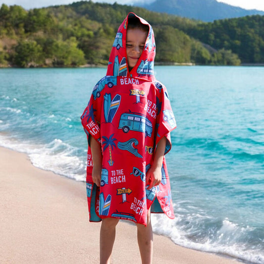 K5 - Children's Microfiber Poncho - At the Beach