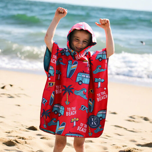 K5 - Children's Microfiber Poncho - At the Beach
