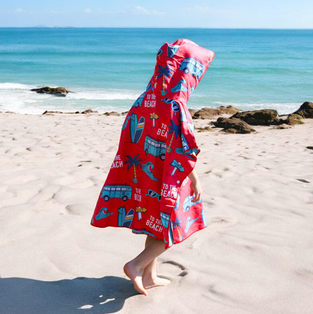 K5 - Children's Microfiber Poncho - At the Beach