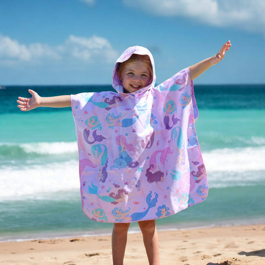 K5 - Children's Microfiber Poncho - Mermaid