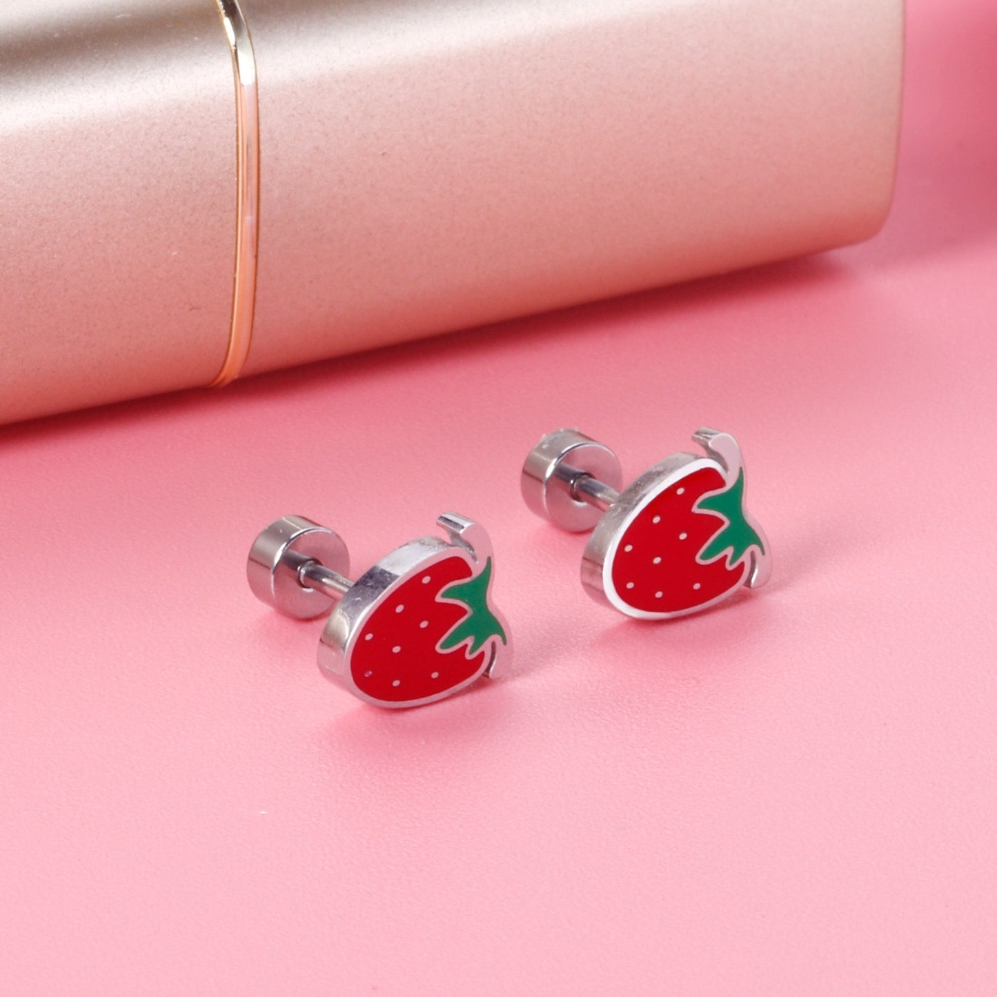 Oh! Cherise Stainless Steel Flat Back Earrings