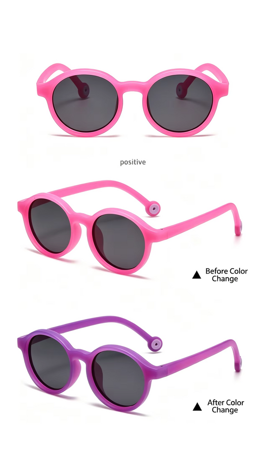 Oh! Cherise Unbreakable Polarized Kids Color Changing Sunglasses 3-6Y - Round