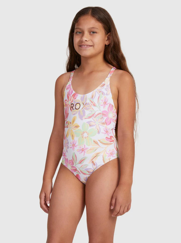 Roxy Girl's Tropical Time One-Piece Swimsuit- 10Y