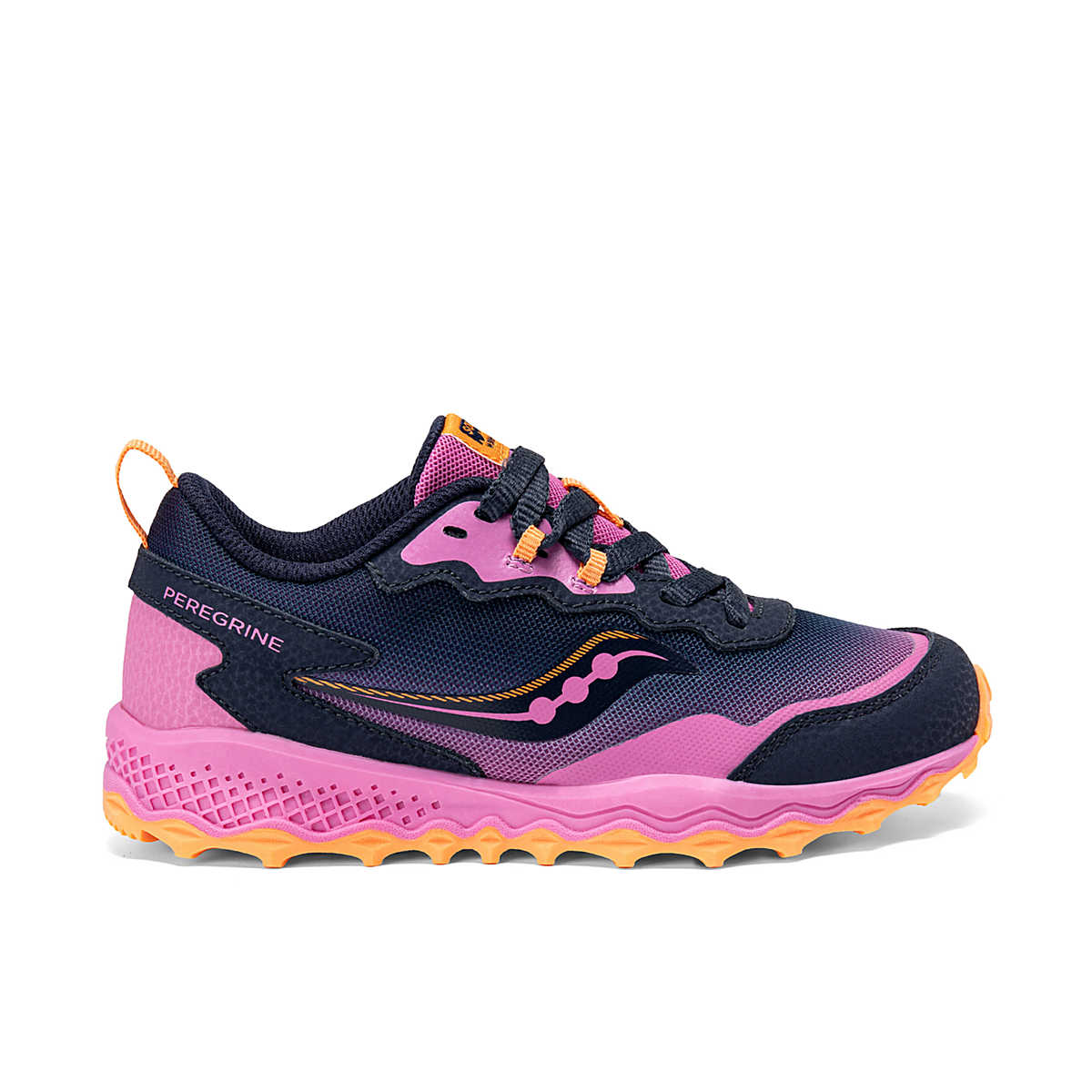 Saucony Big Kids Peregrine KDZ Shield Sneaker - Navy/Pink
