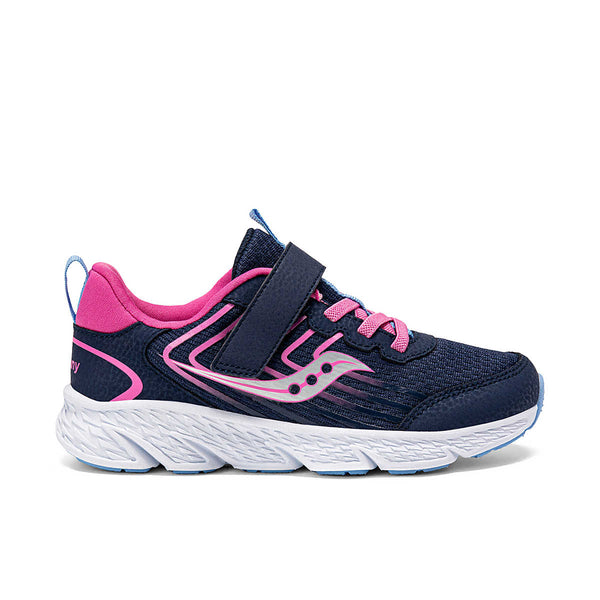 Saucony Wind 3.0 Adaptive Closure Big Kids Sneaker in Navy/Pink